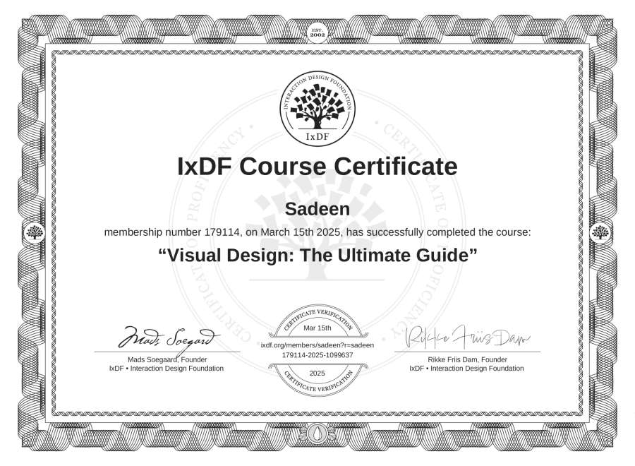 Visual Design Certificate